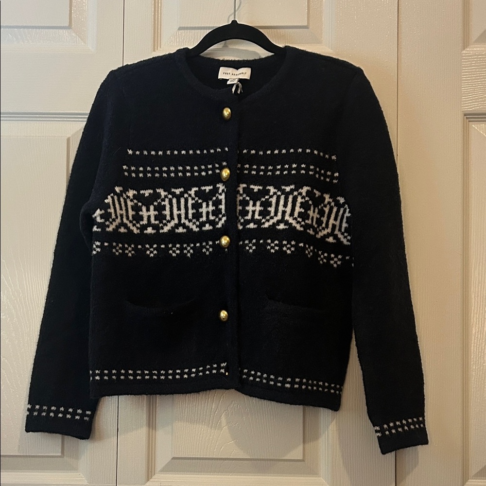 Black and White Cardigan Sweater